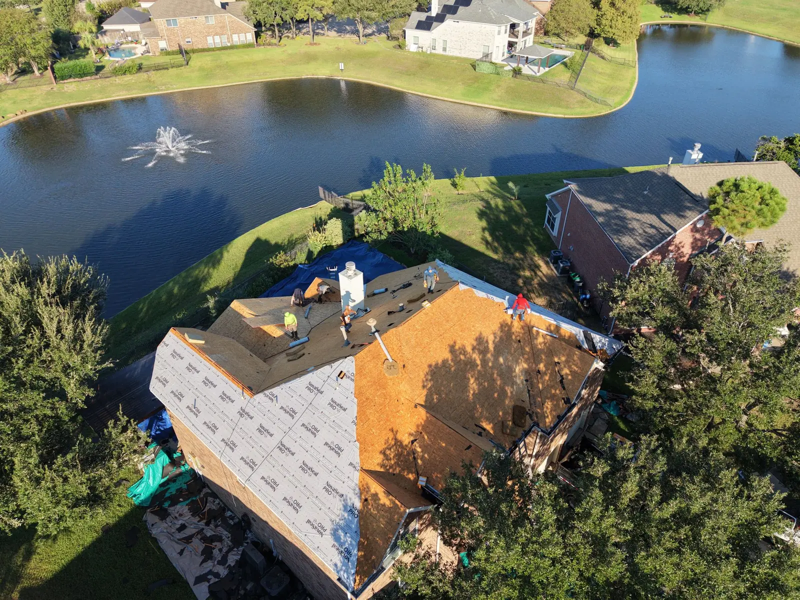 Roof installation, mid-project