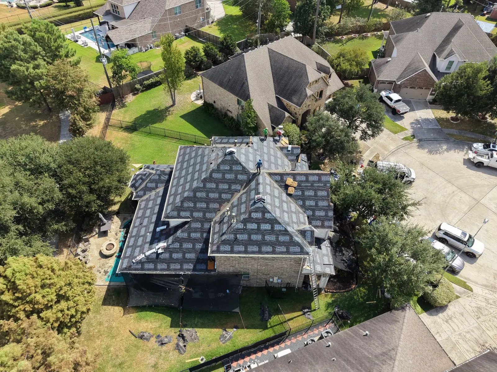 Roof replacement in a Northwest Houston neighborhood