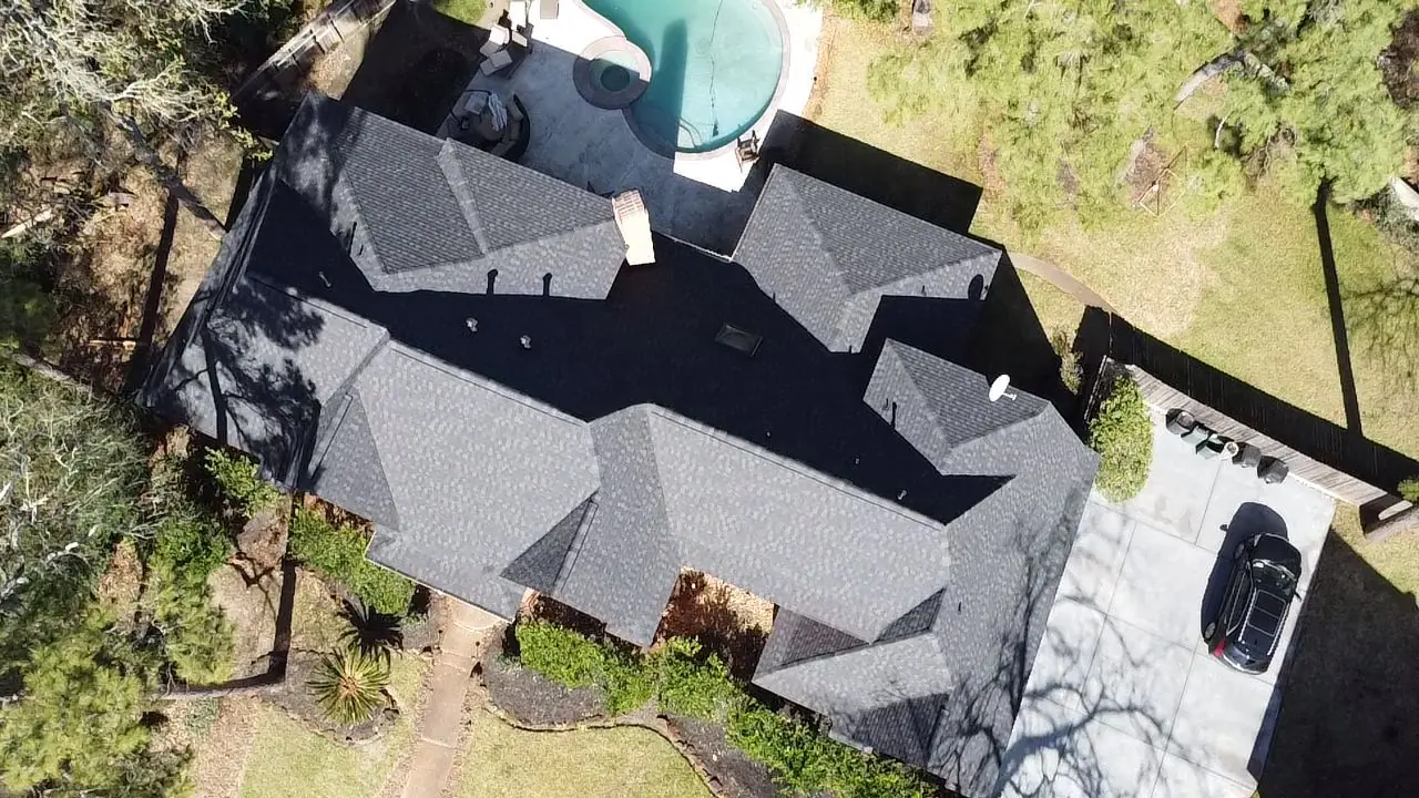 Complex roofline after storm restoration